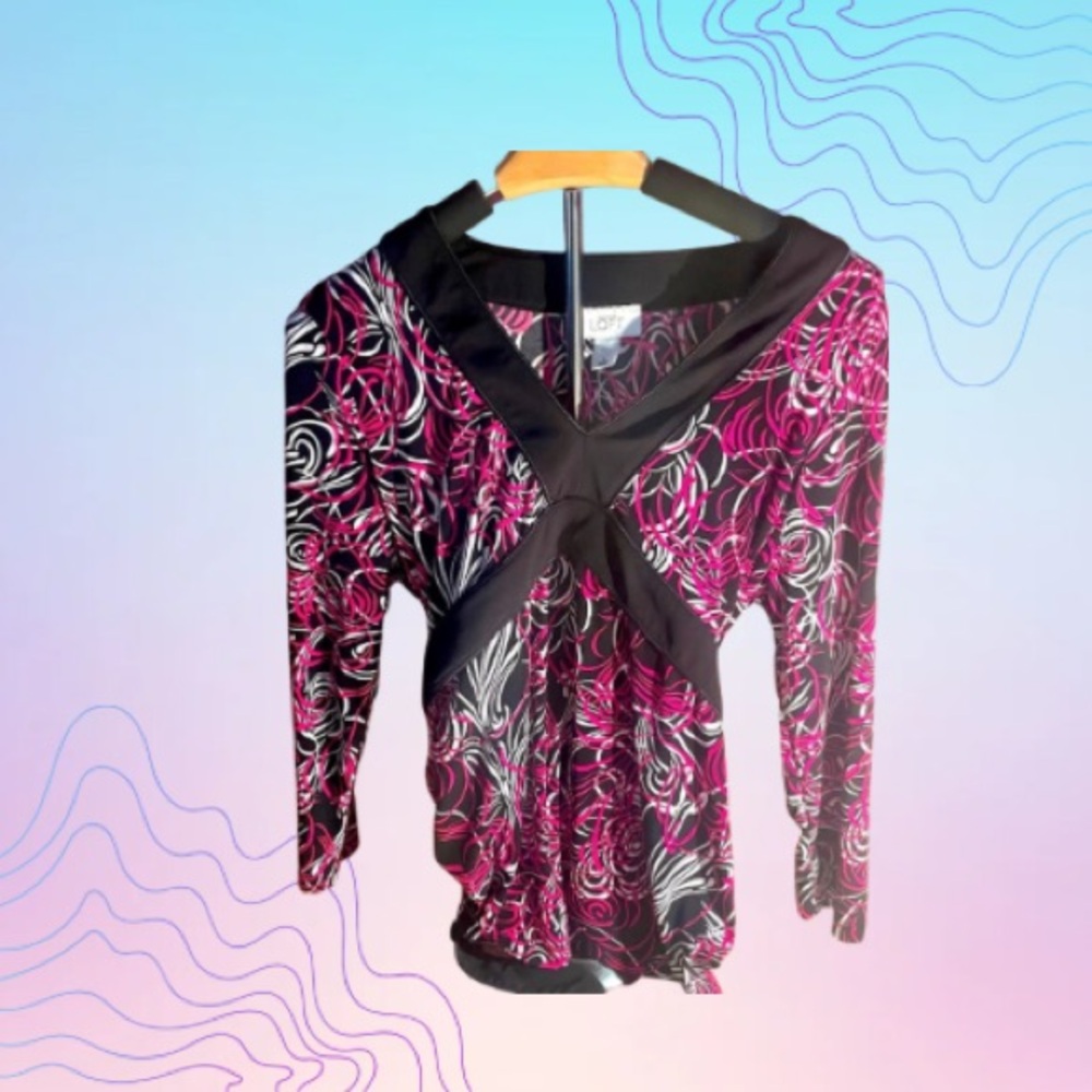 ANN TAYLOR LOFT Women’s Size Large Floral Print Long Sleeve Top